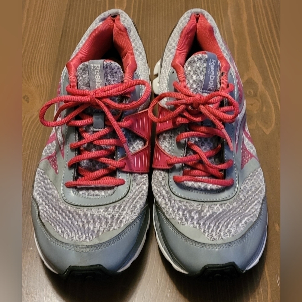 Women's Reebok Zigtech Grey/Pink/White Size 10 Nice Condition HTF This Colorway - Picture 5 of 10